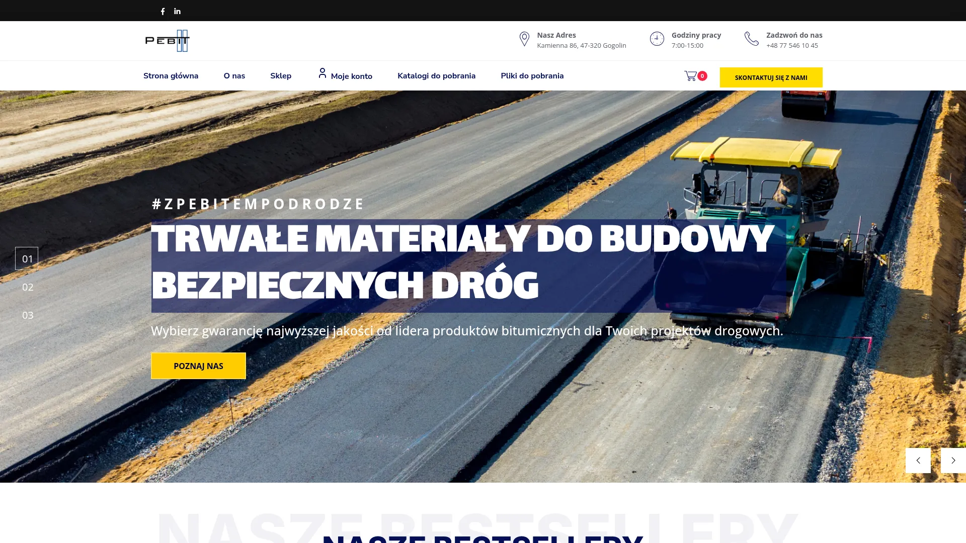 Zrzut ekranu strony PEBIT